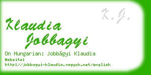 klaudia jobbagyi business card